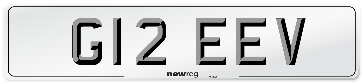 G12 EEV Number Plate from New Reg